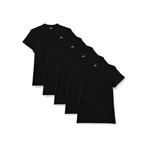 Lower East Men's V-Neck T-Shirt, 100% Cotton, Multipack, black