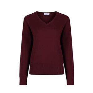 Trutex Limited Girl's Cotton V Neck Plain Jumper, Maroon, 14 Years (Manufacturer Size: Medium)