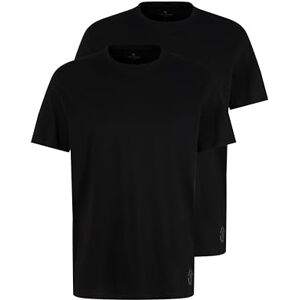 TOM TAILOR Men's T-shirt 2-pack, 2 x Black, s