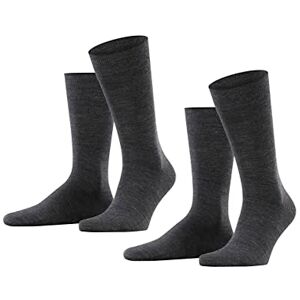 ESPRIT Men's Basic Wool Doppelpack Calf Socks, Grey (Anthrazit Meliert 3080), 9 (Manufacturer size: 43-46)