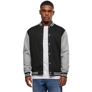 Urban Classics Men’s Jacket (2-tone College Sweatjacket) Multicoloured (Blk/Gry 00029), size: XS