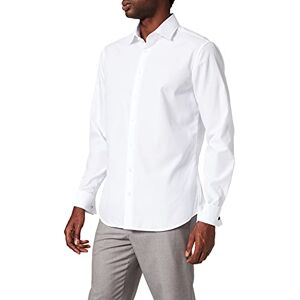 Seidensticker Schwarze Rose Men's Classic Long Sleeve Shirt White Weiß (weiß 01) 16.5 inches (Brand size: 43 CM)