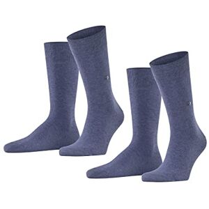 Burlington Herren Socken Everyday 2-Pack M SO Baumwolle einfarbig 2 Paar, Blau (Light Denim 6660), 40-46