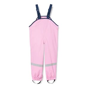Playshoes Unisex Children's Mud Trousers, Rain Dungarees, Unlined, Windproof and Waterproof Rain Trousers, Rain Gear, pink