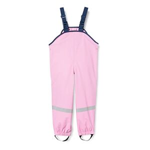 Playshoes Unisex Children's Mud Trousers, Rain Dungarees, Unlined, Windproof and Waterproof Rain Trousers, Rain Gear, Pink