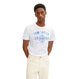TOM TAILOR men's logo print T-shirt., 20000 White, xl