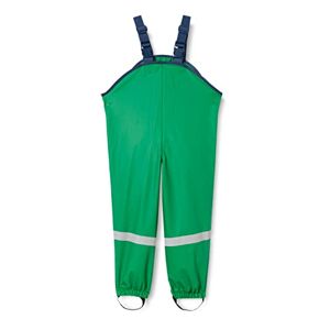 Playshoes Unisex Children's Mud Trousers, Rain Dungarees, Unlined, Windproof and Waterproof Rain Trousers, Rain Gear, Green