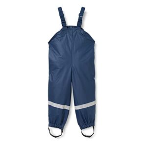 Playshoes Unisex Children's Mud Trousers Rain Dungarees Unlined Wind and Waterproof Rain Trousers Rain Clothing, navy