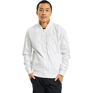 Urban Classics Men's Bomber Jacket Light Jacket (Light Bomber Jacket) White Plain, size: s