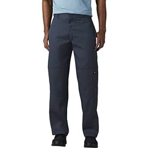 Dickies Men's Double Knee Work Straight Trousers, Blue (Dark Navy), Size W42/L34