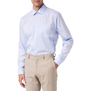 Seidensticker Men's Regular Kent Business Shirt, Non-Iron, Long Sleeve, Blue (Light Blue)