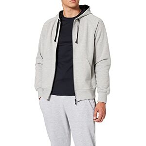 Trigema Men's Sweat Jacket (675906) Grey (light grey melange 110) Plain, size: 3xl