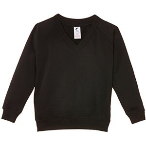 Trutex Limited Unisex Plain V-Neck Sweatshirt, Black, 16 Years (Manufacturer Size: XXX-Large)