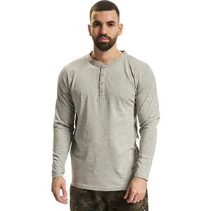 Urban Classics Herren Basic Henley L/S Tee Sweatshirt, Grey, S