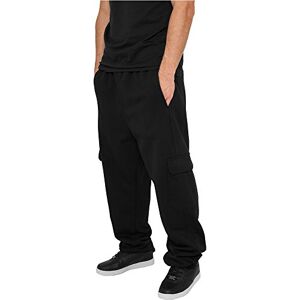 Urban Classics Herren Hose Cargo Sweatpants, lässige Cargohose für Männer, Sweatpants mit Klettverschlüssen auf Kniehöhe, Straight Leg, black, 4XL