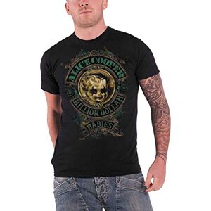 Alice Cooper Men Billion Dollar Baby Crest Short Sleeve T-Shirt, Black, Small