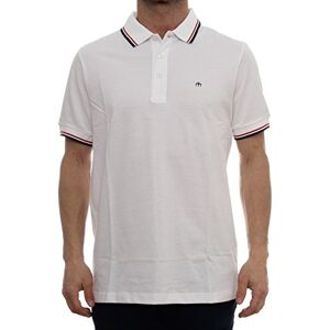 merc Of London Men's CARD, Polo Shirt Plain Polo Short Sleeve Polo Shirt, White (white/red), Small (Manufacturer size: S)