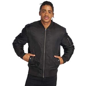 Urban Classics Men's Basic Bomber Jacket with Patch Pocket and Zip on Arm (Basic Bomber Jacket) Black (Black 7) Plain, size: m