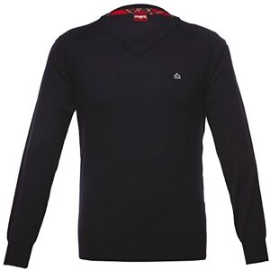 merc of London Men's Plain or unicolor V-Neck Long sleeve Jumper Blue Bleu (Navy) X-Small