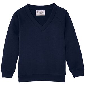 Trutex Limited Unisex Plain V-Neck Sweatshirt, Navy, 12 Years (Manufacturer Size: X-Small)