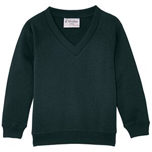 Trutex Limited Unisex Plain V-Neck Sweatshirt, Forest Green, 7-8 Years (Manufacturer Size: 23-25