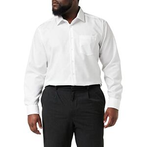 Seidensticker Men's Business Shirt, Non-Iron Shirt with Straight Cut, Regular Fit, Long Sleeves, Kent Collar, Chest Pocket, 100% Cotton (Regular Bügelfrei) White (01 white) plain, size: 51