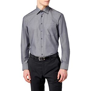 Seidensticker Men's Regular Kent Business Shirt, Non-Iron, Long Sleeve, Mid-Grey