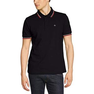 merc Of London Men's CARD, Polo Shirt Plain Polo Short Sleeve Polo Shirt, Black, Large (Manufacturer size: L)