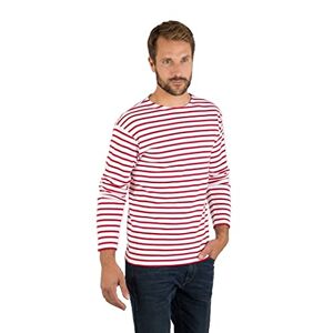 Armor Lux Men's 1525 Striped Long Sleeve T-Shirt, White (320 Blanc/Braise), Large (Manufacturer size: 4)