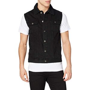 Urban Classics Men's Denim Vest, Waistcoat (Denim Vest) Blackdark plain, size: m