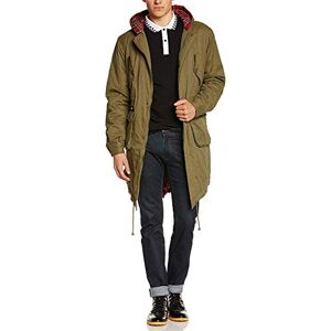 merc Of London Men's TOBIAS PARKA Trench Long Sleeve Coat, Green (combat Green), Large (Manufacturer size: L)