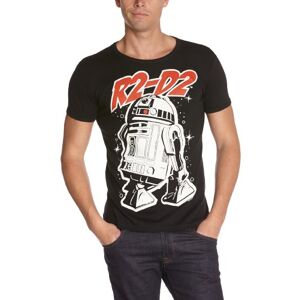 Logoshirt Men's Star Wars R2-D2 Logo Round Collar Short sleeve T-Shirt Black Noir (Black) Large (Brand size: L)