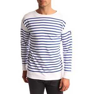 Armor Lux Men's 1140 Striped Long Sleeve T-Shirt White Small