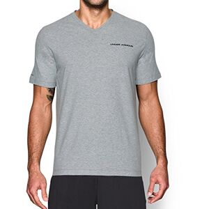 Under Armour Men's Charged Cotton V-Neck Short Sleeve T-Shirt True Grey Heather, Small