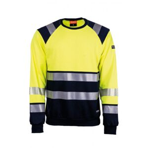 Tranemo Sweatshirt 508589 Flammehæmmende, Gul/marineblå, Str M
