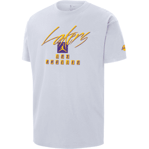 Los Angeles Lakers Courtside Statement Edition Jordan NBA Max90-T-shirt til mænd - hvid hvid XXL