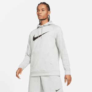 Nike Dry Graphic-fitnesspullover med Dri-FIT-hætte til mænd - grå grå XL