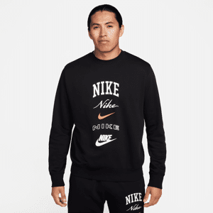 Langærmet Nike Club Fleece-sweatshirt med rund hals til mænd - sort sort M