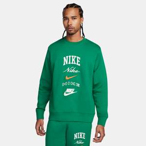 Langærmet Nike Club Fleece-sweatshirt med rund hals til mænd - grøn grøn S