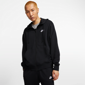 Nike Sportswear Club-hættetrøje med fuld lynlås til mænd - sort sort S