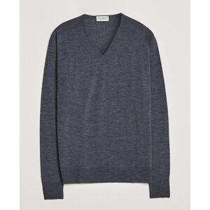 John Smedley Bobby Extra Fine Merino V-Neck Pullover Charcoal men L Grå