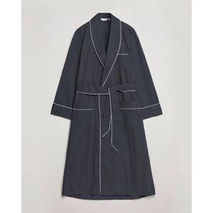 Derek Rose Polka Dot Cotton Satin Dressing Gown Navy men S Blå