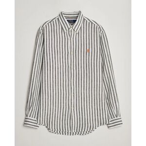 Polo Ralph Lauren Custom Fit Striped Linen Shirt Olive/White men L Grøn