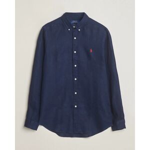 Polo Ralph Lauren Slim Fit Linen Button Down Shirt Newport Navy men L Blå