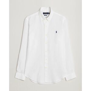 Polo Ralph Lauren Slim Fit Linen Button Down Shirt White men M Hvid