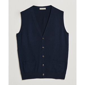 Piacenza Cashmere Cashmere Sleeveless Cardigan Navy men 50 Blå