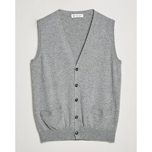 Piacenza Cashmere Cashmere Sleeveless Cardigan Light Grey men 48 Grå