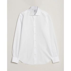 Mazzarelli Soft Cotton Cut Away Shirt White men M Hvid