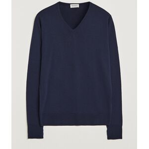 John Smedley Bobby Extra Fine Merino V-Neck Pullover Midnight men M Blå