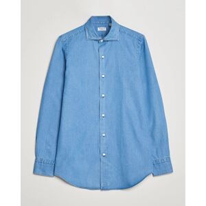 Finamore Napoli Milano Slim Denim Shirt Light Indigo men M Blå